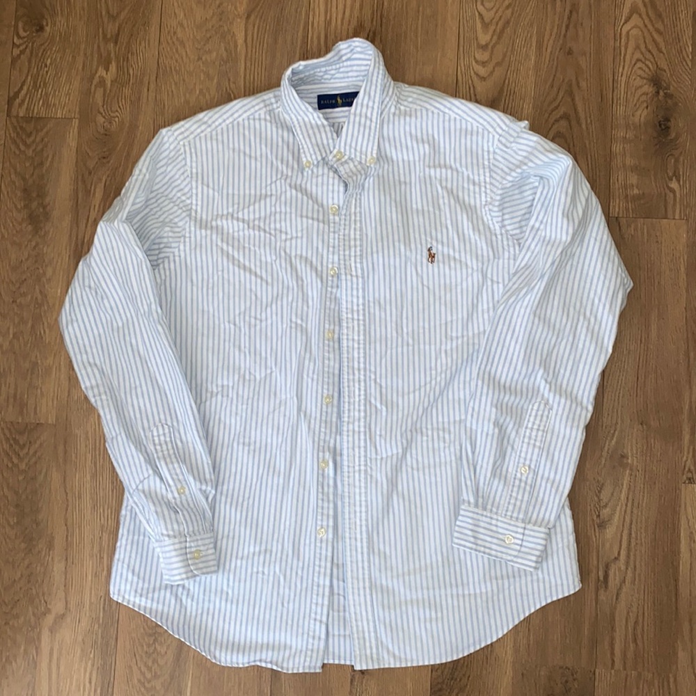 Ralph Lauren polo blue and white stripes